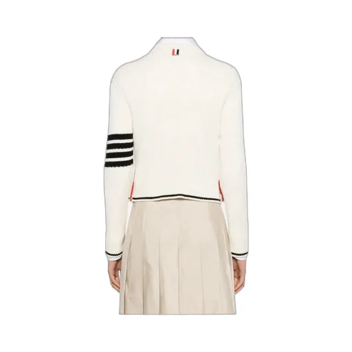 4-Bar Stripes Crewneck Cable-Knitted Jumper