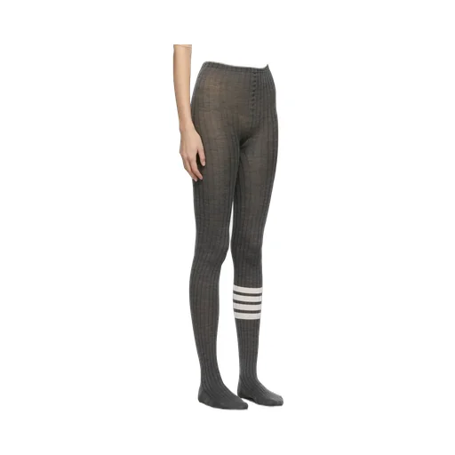 4 Bar Striped Ribbed Tights