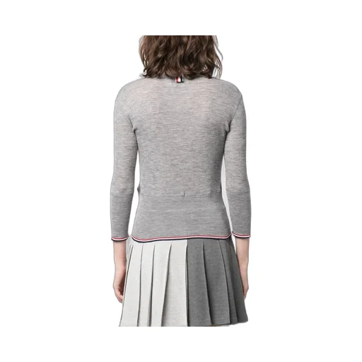 Striped-Trim Crewneck Knitted Jumper