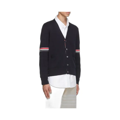 Stripe Detailed V-Neck Cardigan