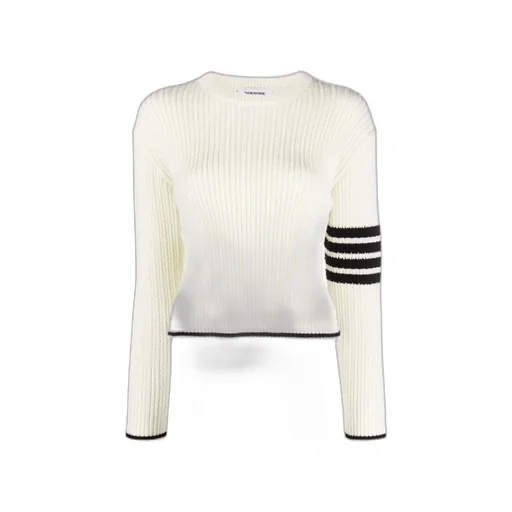 4-Bar Stripes Crewneck Cable-Knitted Jumper