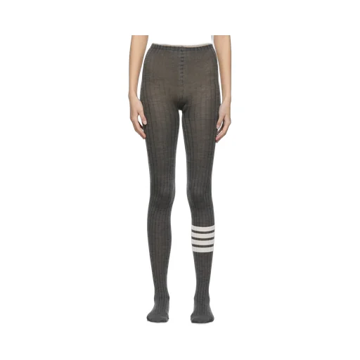4 Bar Striped Ribbed Tights