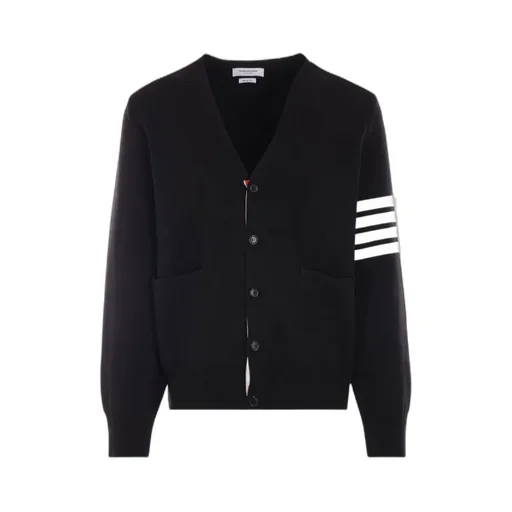 4-Bar Milano Stitch V-Neck Cardigan