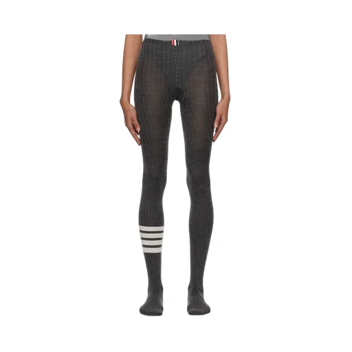 4 Bar Striped Ribbed Tights