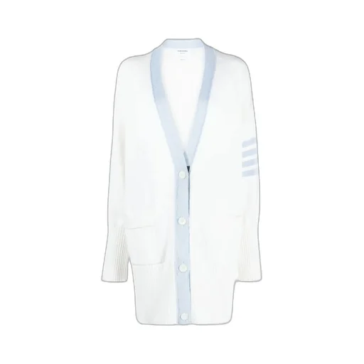 4-Bar Oversized V-Neck Cardigan