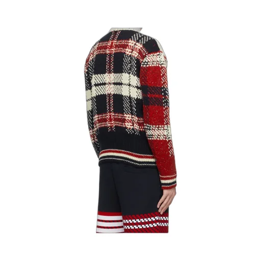 Check-Pattern Wool-Blend Jumper