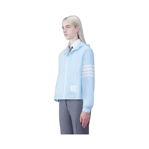 4-Bar Stripe Detailed Hooded Jacket