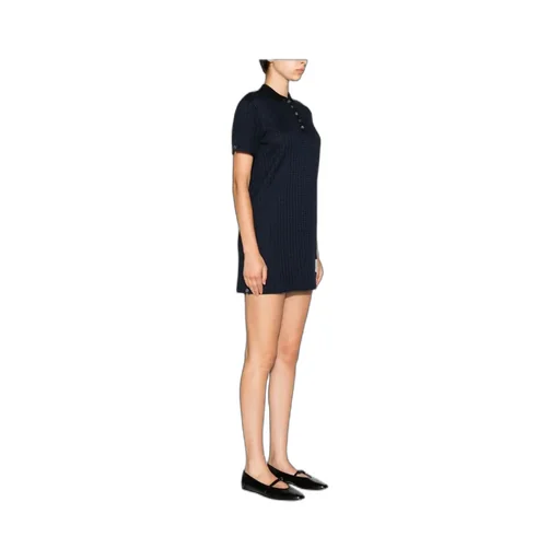 Checked Jacquard Short-Sleeved Polo Mini Dress