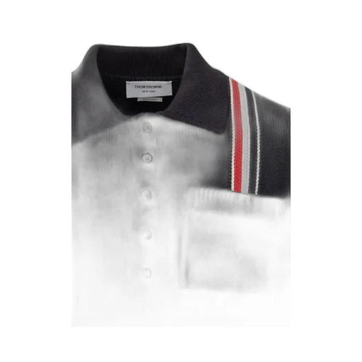 Rwb Stripe Straight Hem Knitted Polo Shirt