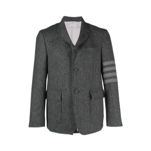 Stripe-Detailed Single-Breasted Tailored Blazer