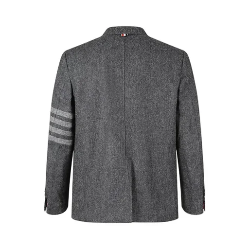 Stripe-Detailed Single-Breasted Tailored Blazer