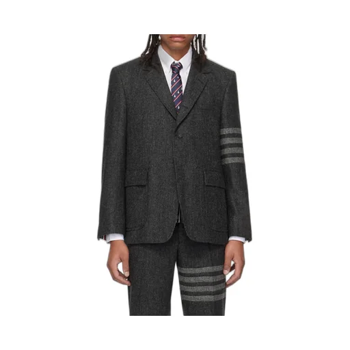 Stripe-Detailed Single-Breasted Tailored Blazer