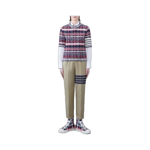 Tartan Jacquard Knitted Top