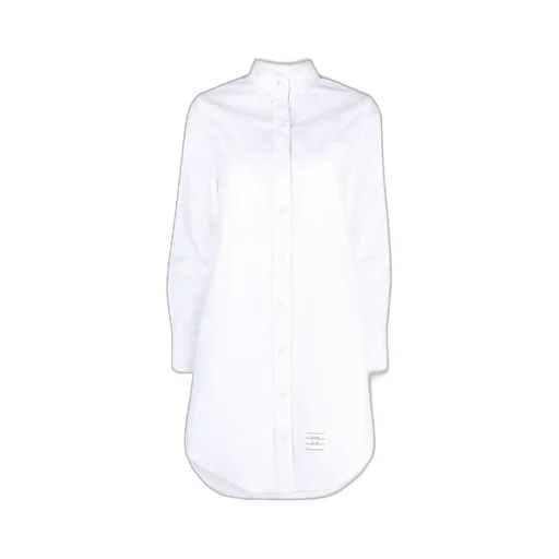 Crinkled Curved Hem Shirt Dress