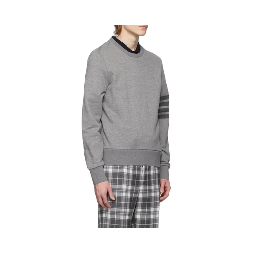 4-Bar Striped Crewneck Sweatshirt