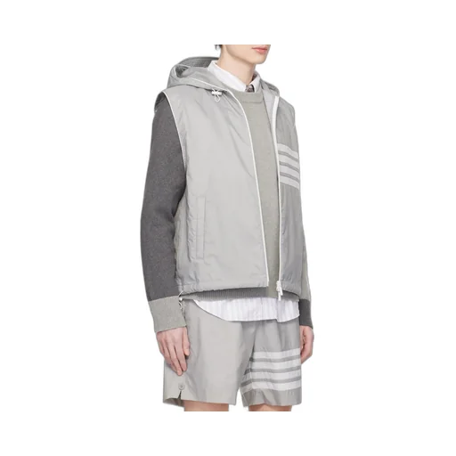 4-Bar Stripe Ripstop Hooded Gilet