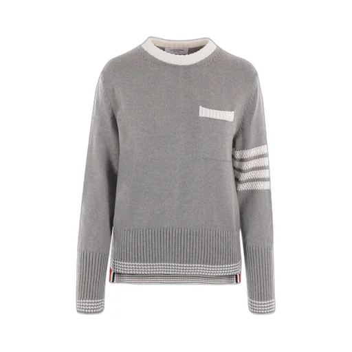 4-Bar Striped Crewneck Knitted Jumper