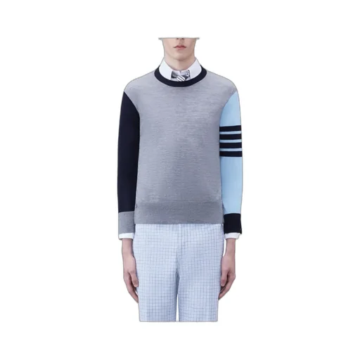Contrast-Panelled Crewneck Jumper