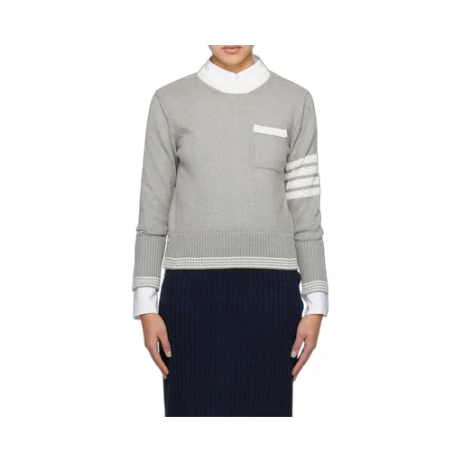4-Bar Striped Crewneck Knitted Jumper