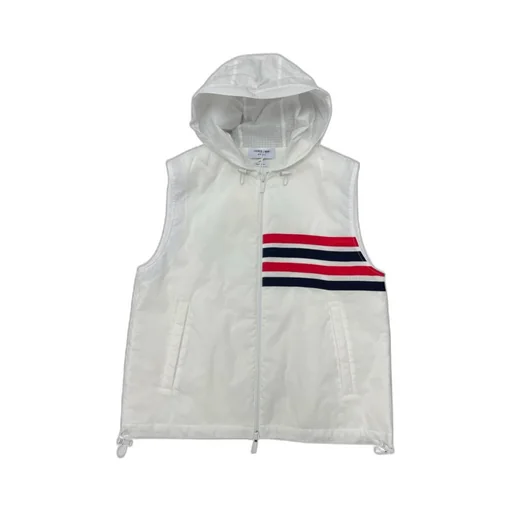 4-Bar Striped Zipped Ripstop Hooded Gilet