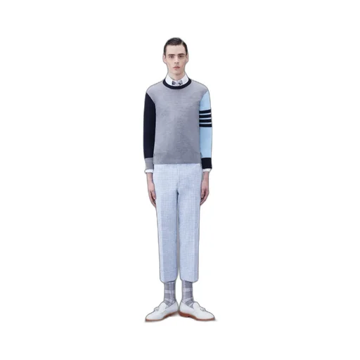 Contrast-Panelled Crewneck Jumper
