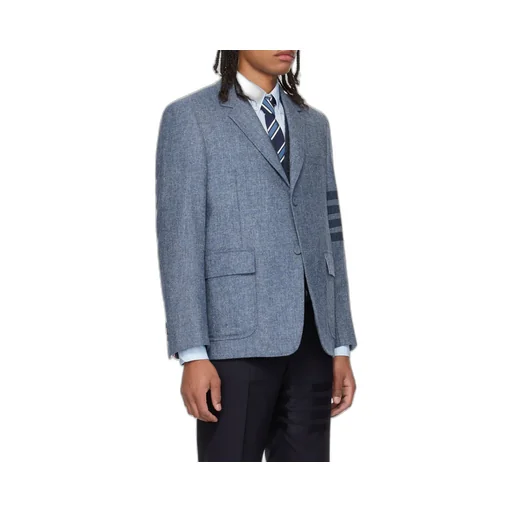 Stripe-Detailed Single-Breasted Tailored Blazer