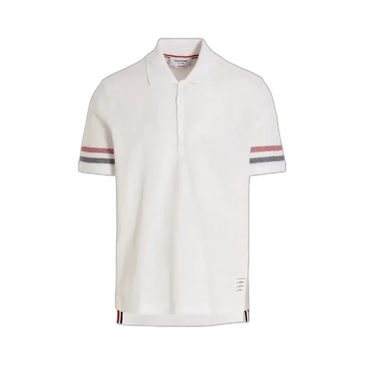 Logo Patch Striped Polo Shirt