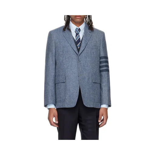 Stripe-Detailed Single-Breasted Tailored Blazer