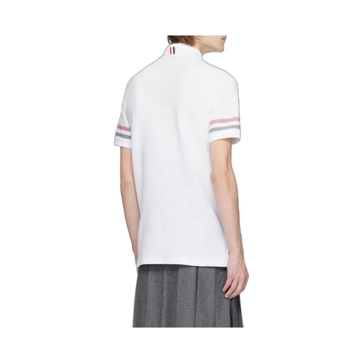 Logo Patch Striped Polo Shirt