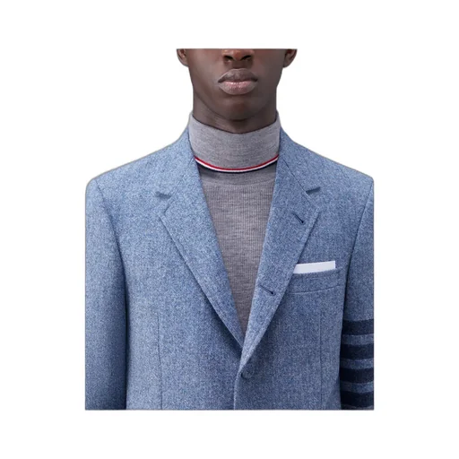Stripe-Detailed Single-Breasted Tailored Blazer