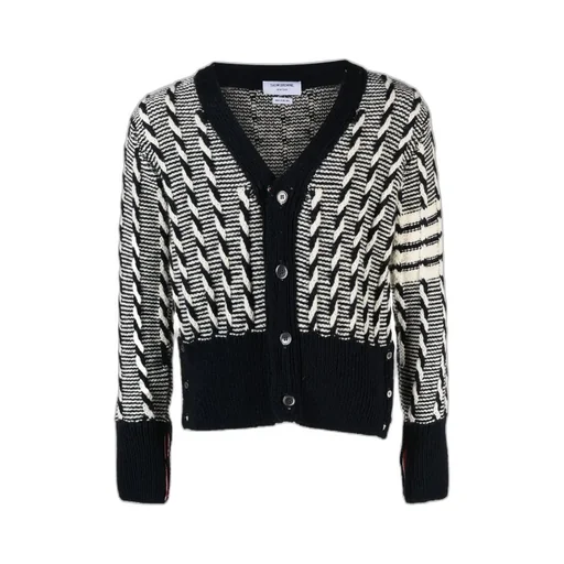 Twist V-Neck Cable-Knit Cardigan