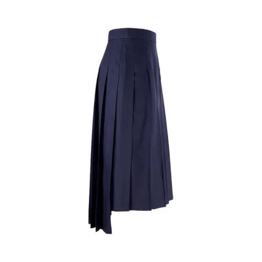 Pleated Asymmetric Midi Skirt