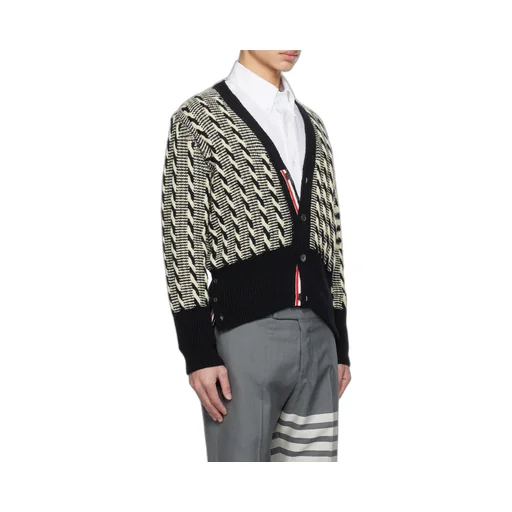 Twist V-Neck Cable-Knit Cardigan