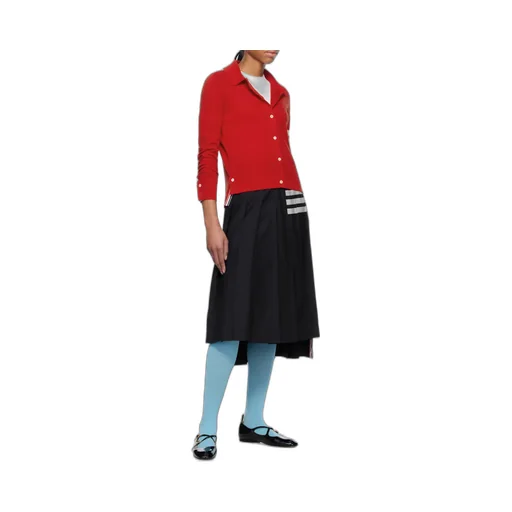 Pleated Asymmetric Midi Skirt