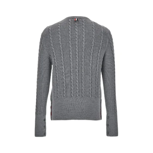 Rwb-Striped Cable-Knitted Crewneck Jumper