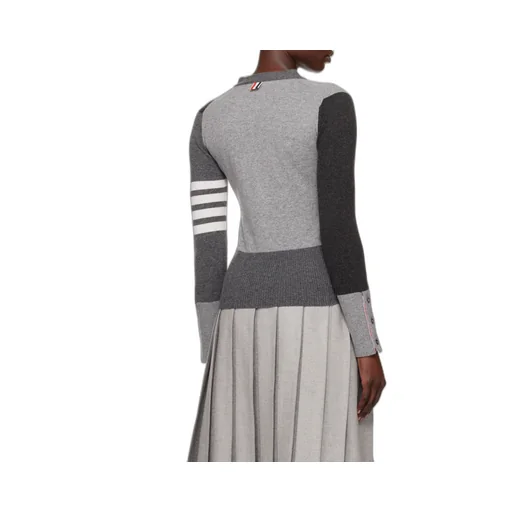 Monochrome Block Knitted Cardigan