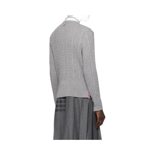 Rwb-Striped Cable-Knitted Crewneck Jumper