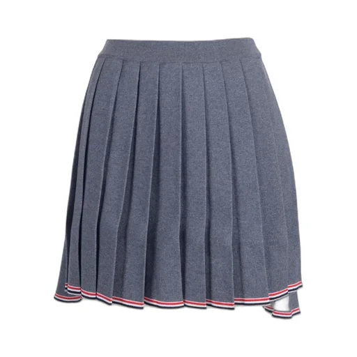 Pleated Full Needle Knitted Skirt