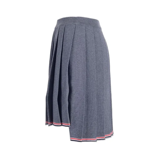 Pleated Full Needle Knitted Skirt