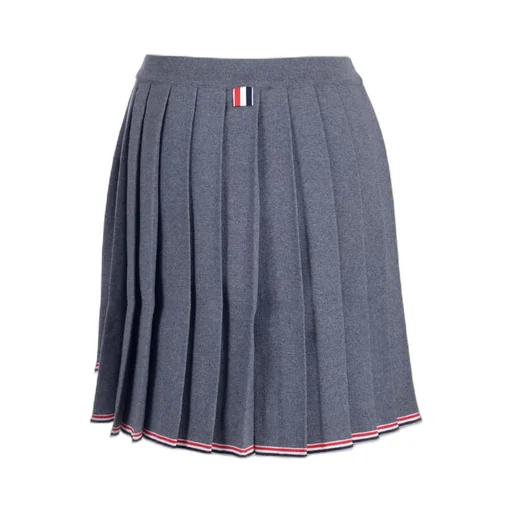 Pleated Full Needle Knitted Skirt