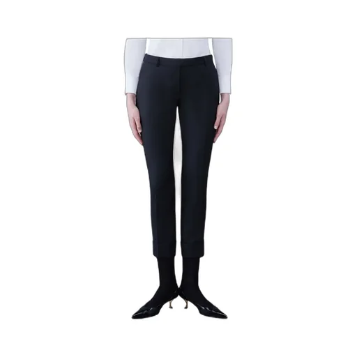 Turn-Up Hem Cropped Tailored Pants