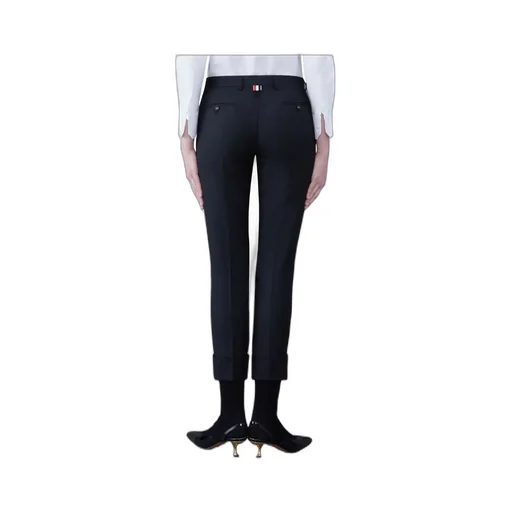 Turn-Up Hem Cropped Tailored Pants