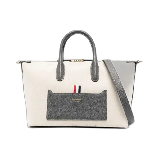 Logo Printed Zipped Tote Bag