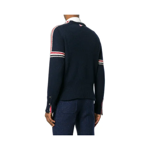 Rwb Intarsia Armband Tweed Pullover