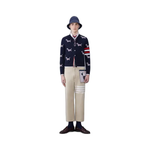 4-Bar Striped Straight-Leg Trousers