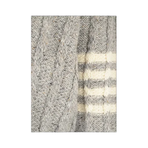 Rwb Striped Twist Cable-Knitted Cardigan