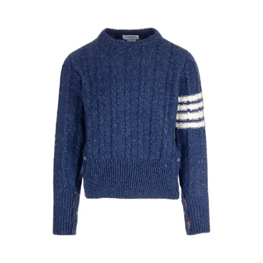 Rwb Stripe Cable-Knit Crewneck Jumper