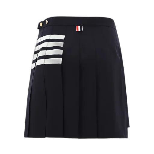4-Bar Striped Pleated Mini Skirt
