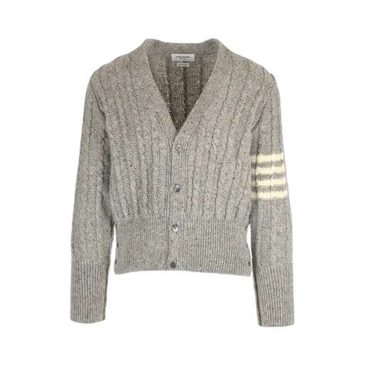Rwb Striped Twist Cable-Knitted Cardigan
