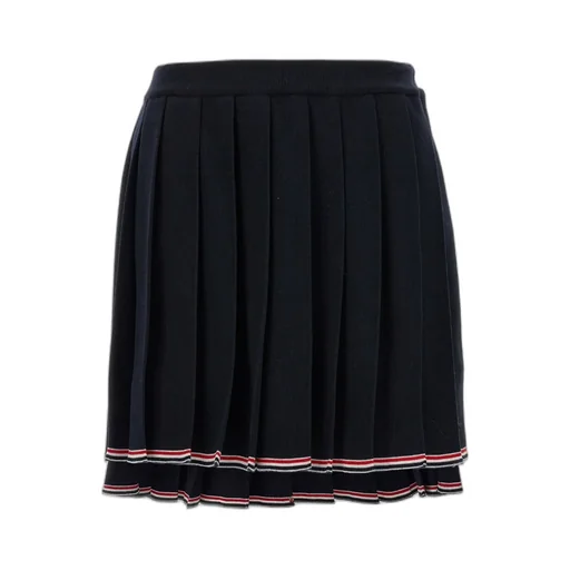 Pleated Full Needle Knitted Skirt